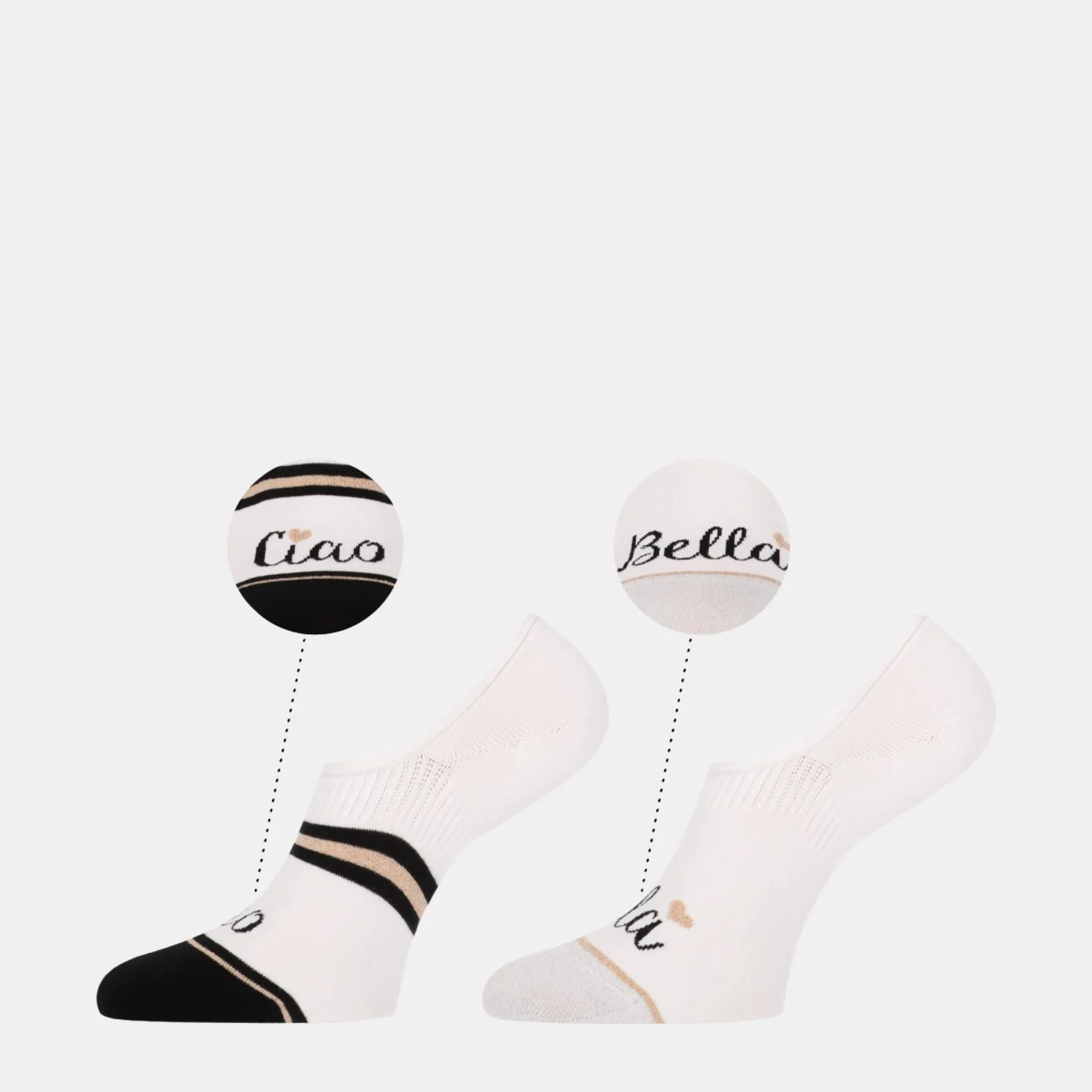 2 - Pack Bella Footies 101022026 7000 White Black