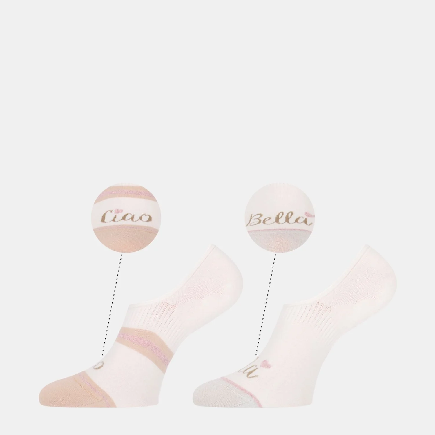 2 - Pack Bella Footies 101022026 7001 Off White Bordeaux Beige
