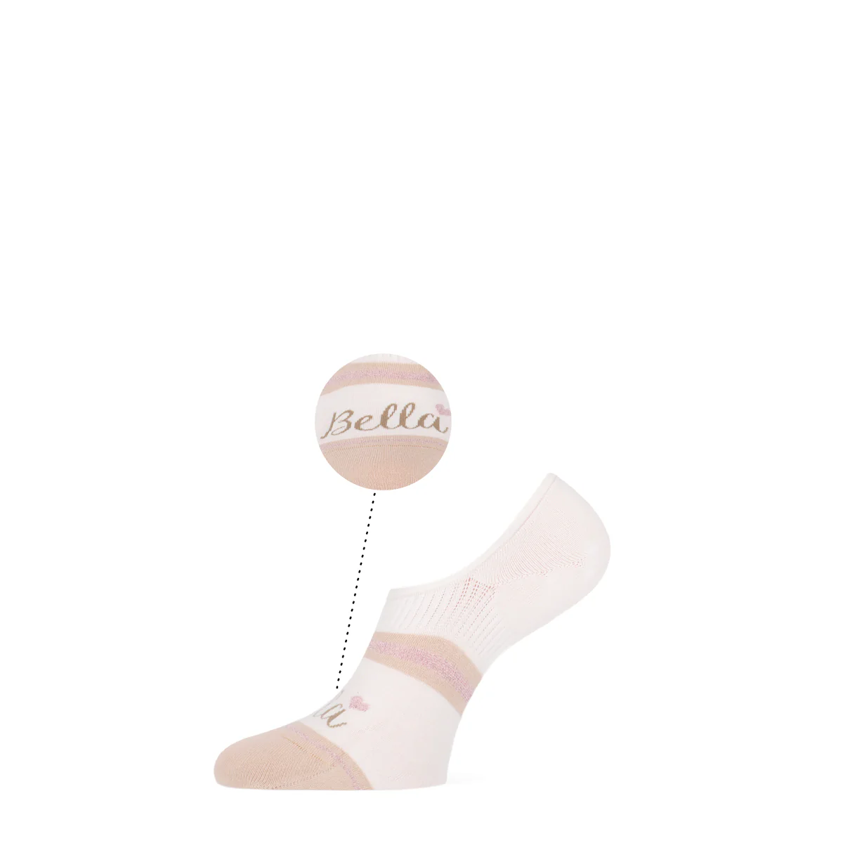 2 - Pack Bella Footies 101022026 7001 Off White Bordeaux Beige - Image 4
