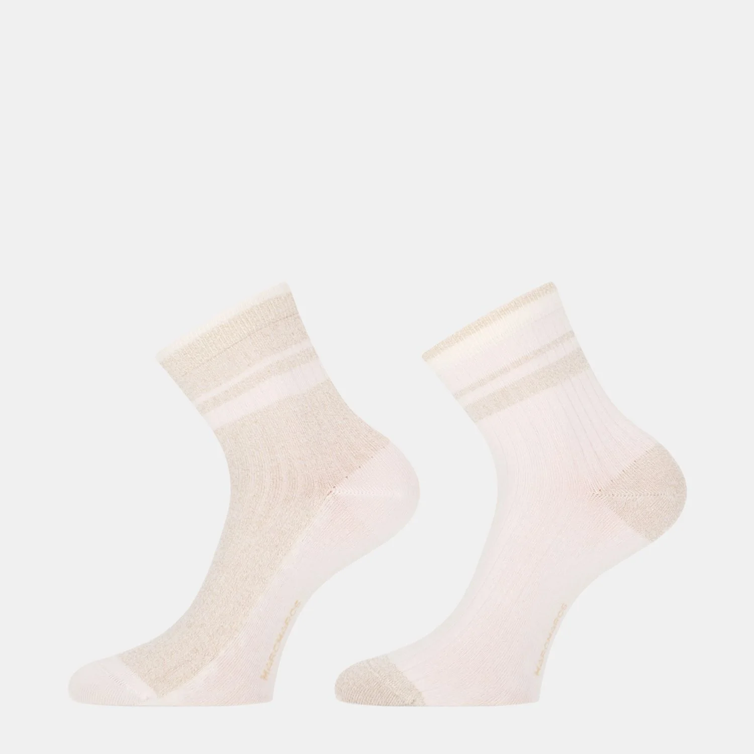 2 - Pack Dames Korte Sokken Bamboe met Lurex 101052018 7002 Off White Gold L