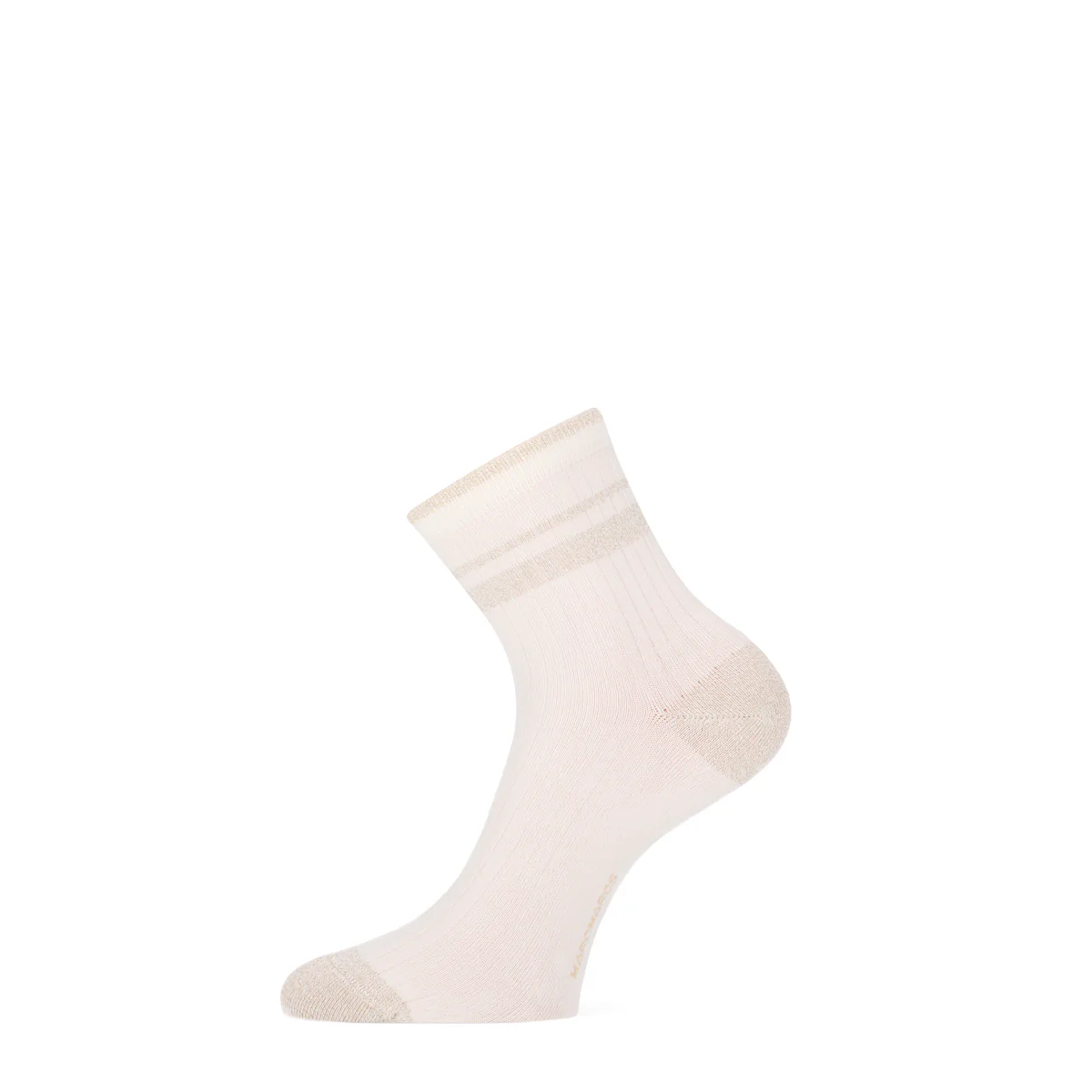 2 - Pack Dames Korte Sokken Bamboe met Lurex 101052018 7002 Off White Gold L - Image 4