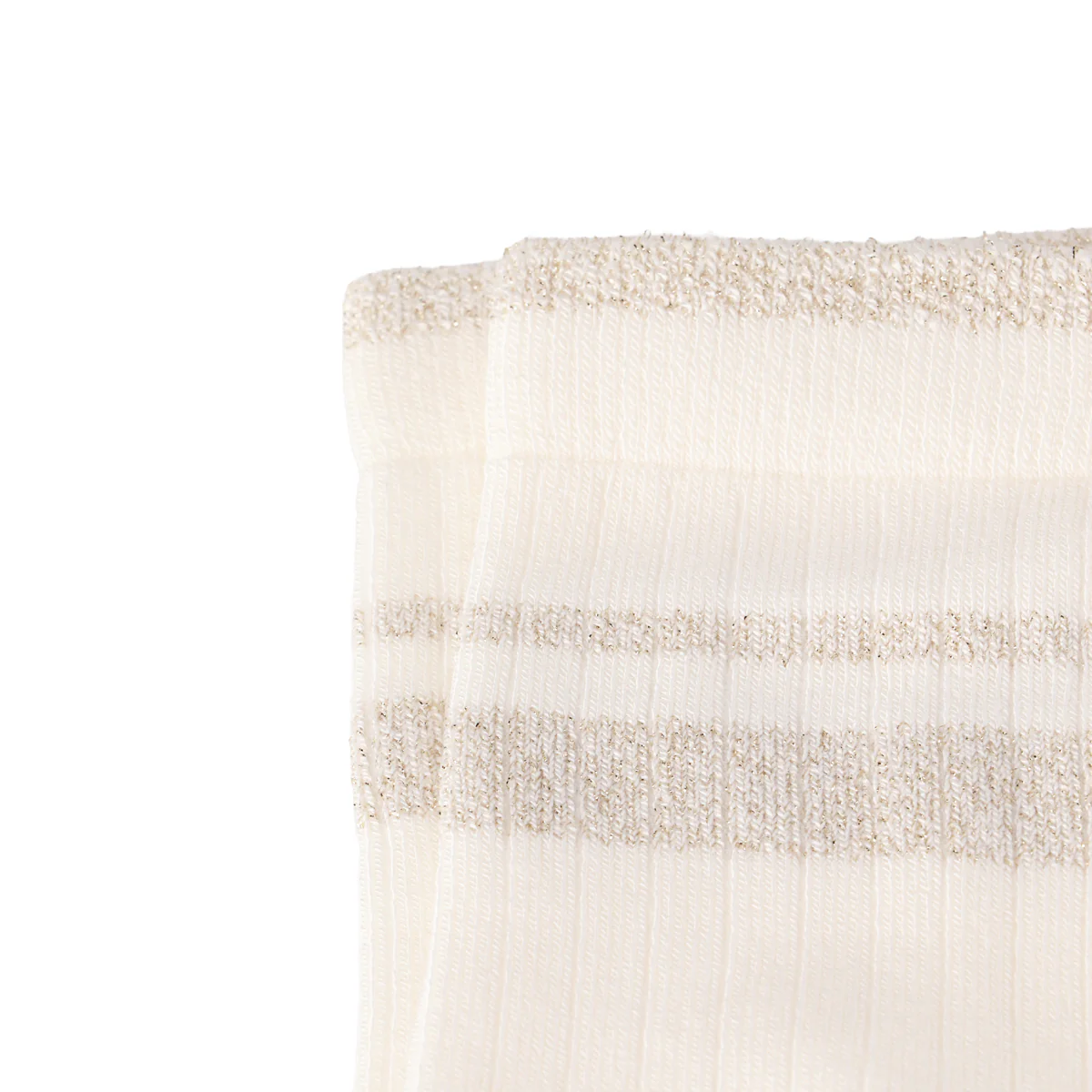 2 - Pack Dames Korte Sokken Bamboe met Lurex 101052018 7002 Off White Gold L - Image 5