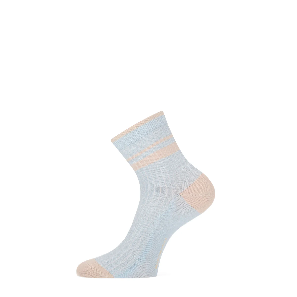 2 - Pack Dames Korte Sokken Bamboe met Lurex 101052018 7004 Beige L Blue L - Image 2