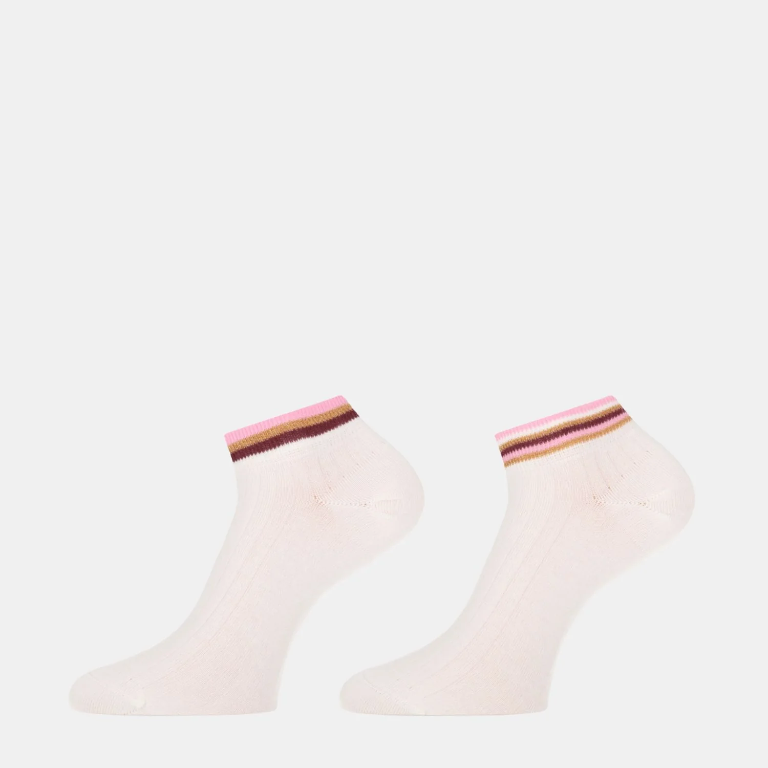 2 - Pack Felice Sokken 101032011 7001 Off White Bordeaux Beige