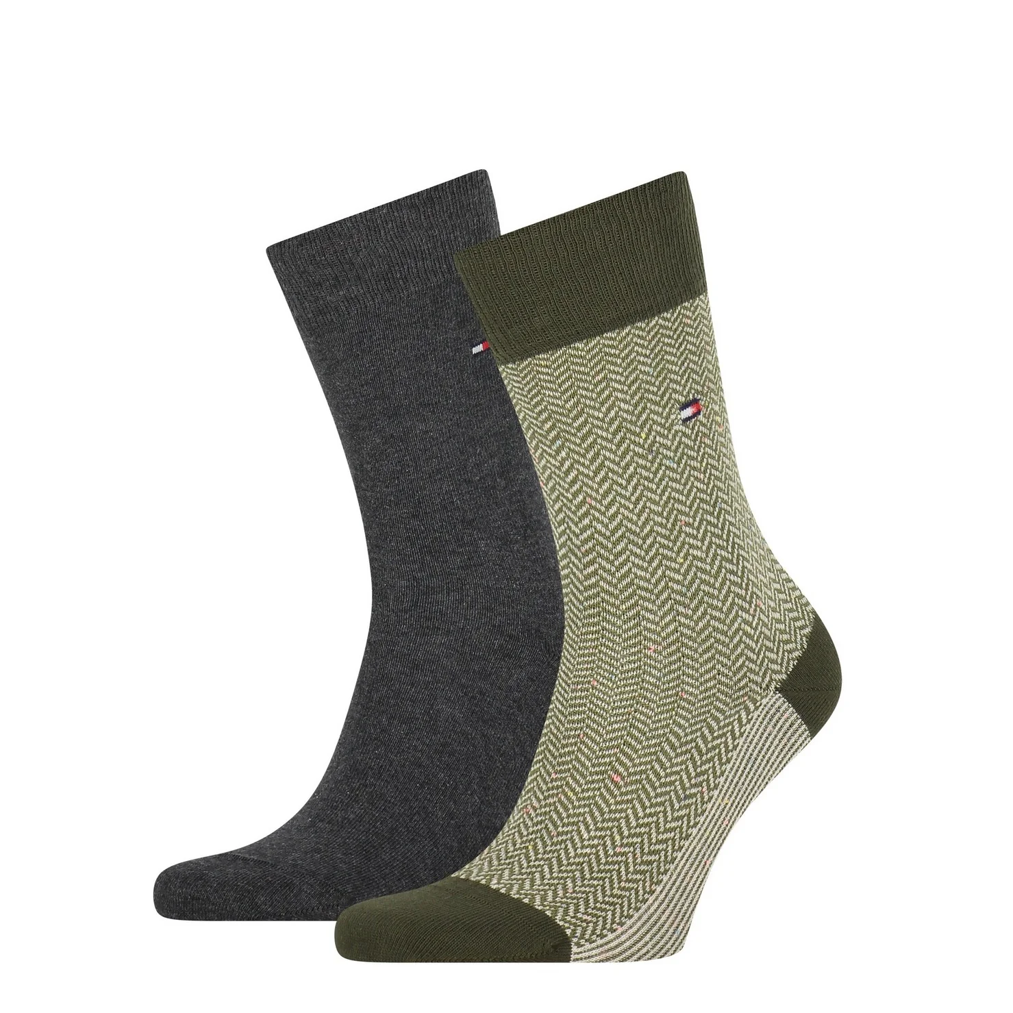 2 - Pack Herringbone Sock 701210534 003 olive