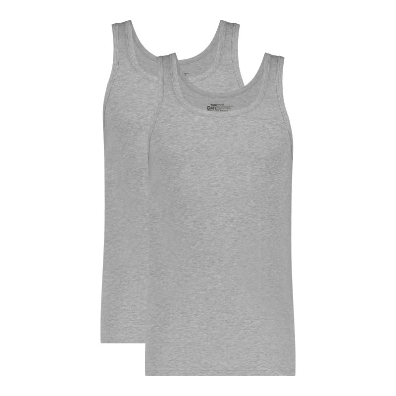 2 - Pack Men Basic Singlet 32324 955 Light grey melee