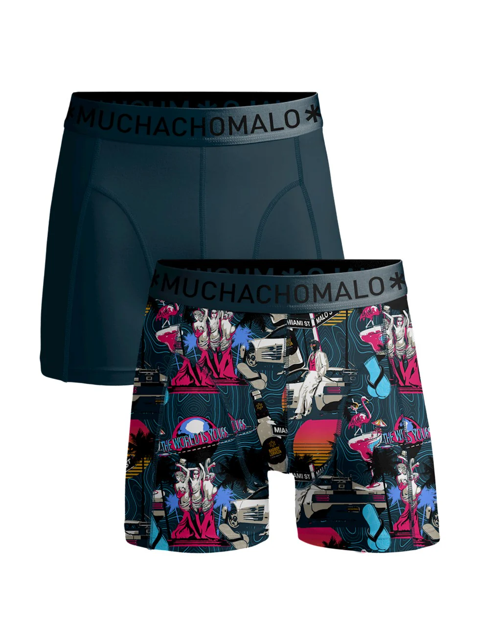 2 - Pack Miami Vastos Ace Boxer MIAMIACE1010 01 Print/Blue
