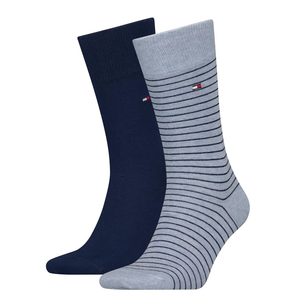 2 - Pack Small Stripe Sock 100001496 028 light blue melange
