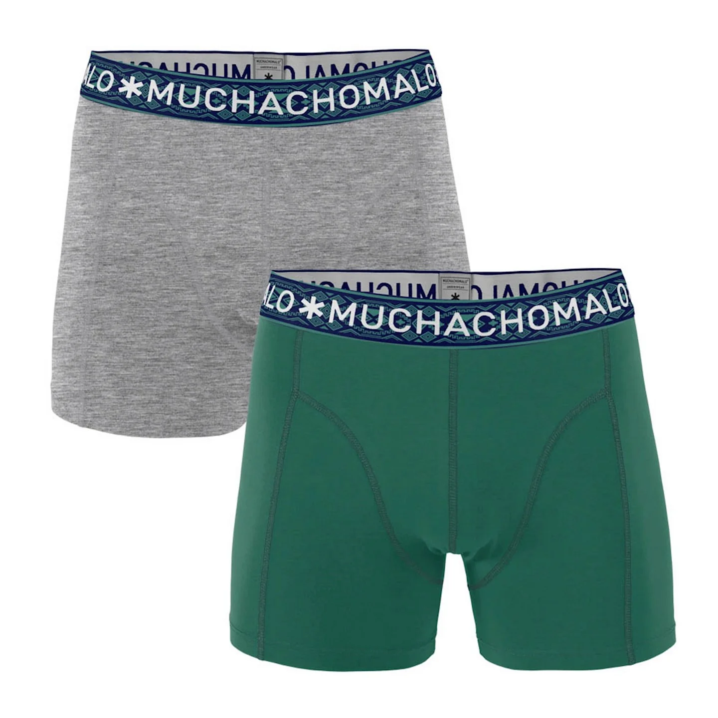 2 - Pack Solid Boxer 1010SOLID 299 DarkGreen/GreyMelange