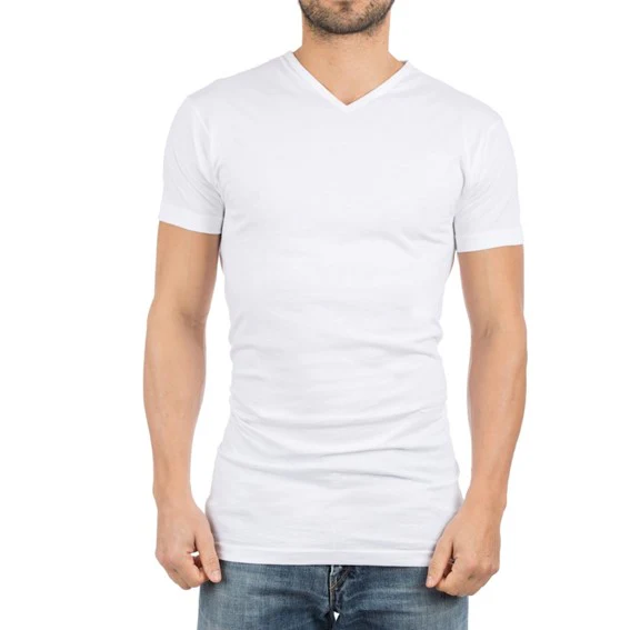 2 - Pack T-shirt Extra Lang V-Hals 5671 01 white - Image 2