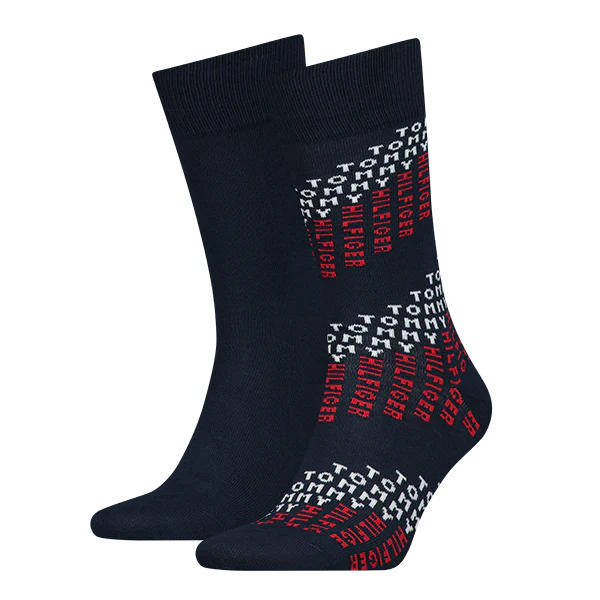 2 - Pack Tommy Chevron Sok 320215001 322 Dark Navy
