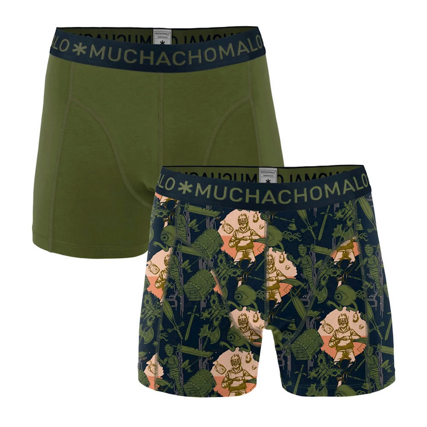 2 - Pack Virtu Boxer 1010VIRTU 01 Print/Armygreen