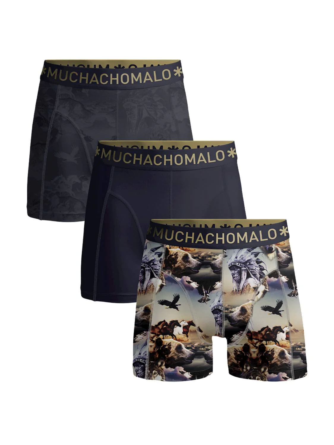 3 - Pack Bear Boxer U-BEAR1010 01 Print/Solid