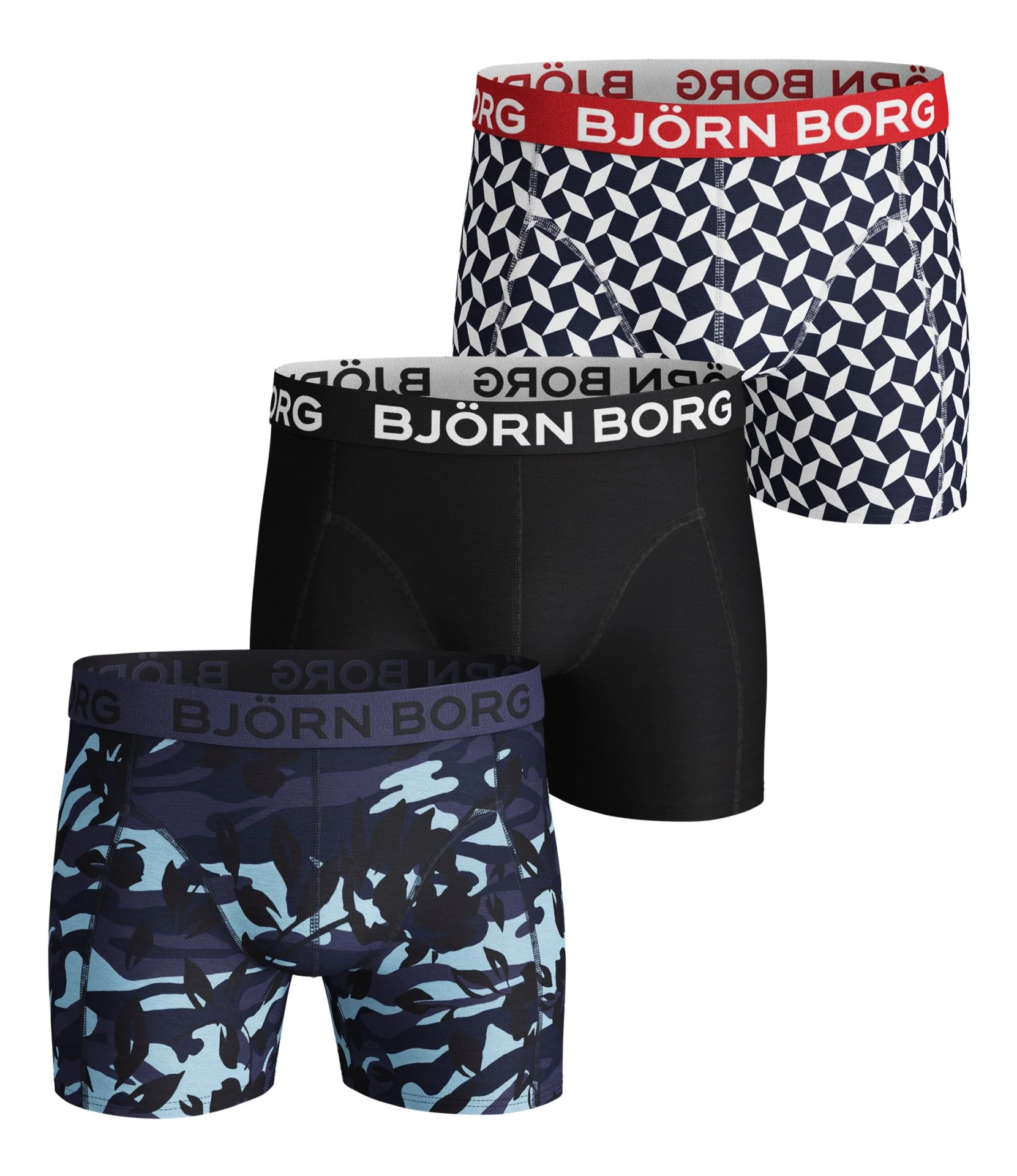 3 - Pack Camo Floral & Sammy Short 2031-1022 70121 Crown Blue