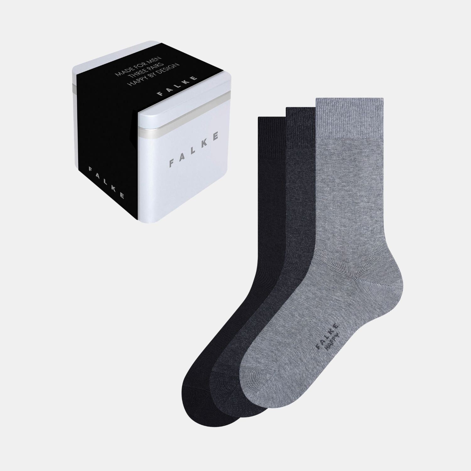 3 - Pack Happy Gift Box 13057 0030 Zwart/Grijs