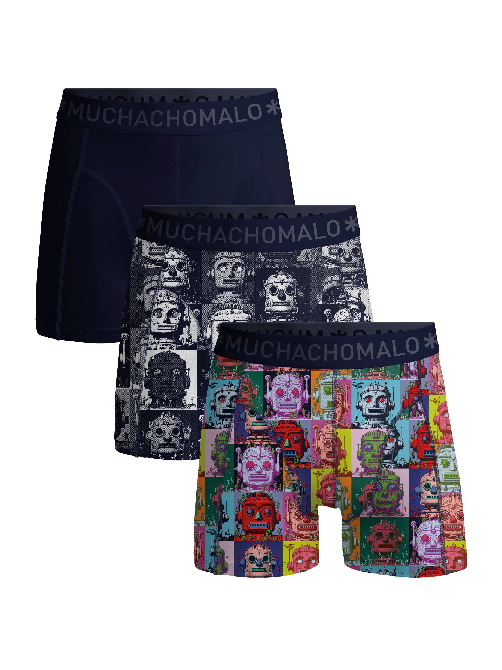 3 - Pack Robot Heads Boxers U-ROBOTHEADS1010 01 Print/Print/Blue
