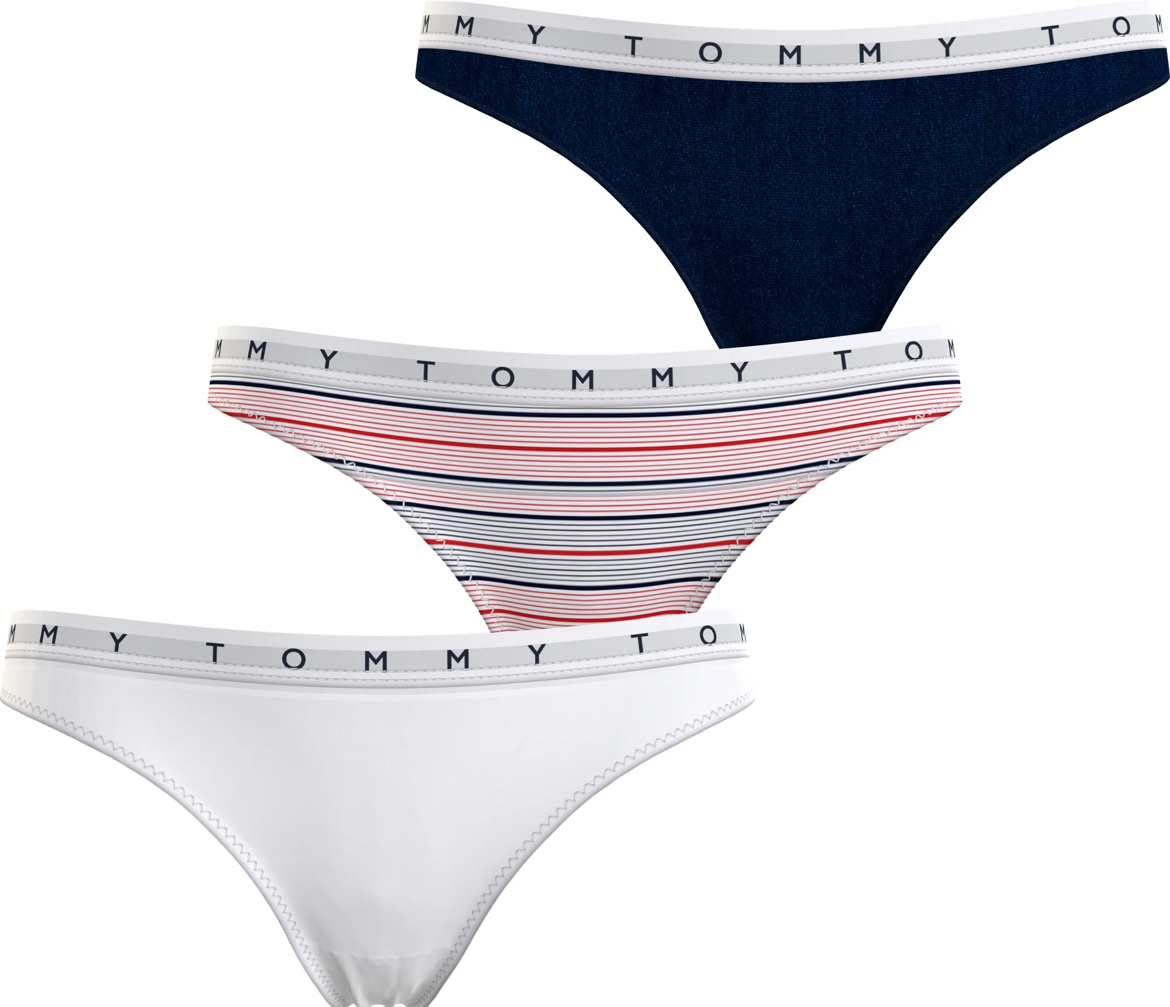 3 - Pack String Print UW0UW02521 0W2 White/Stripe/Sky