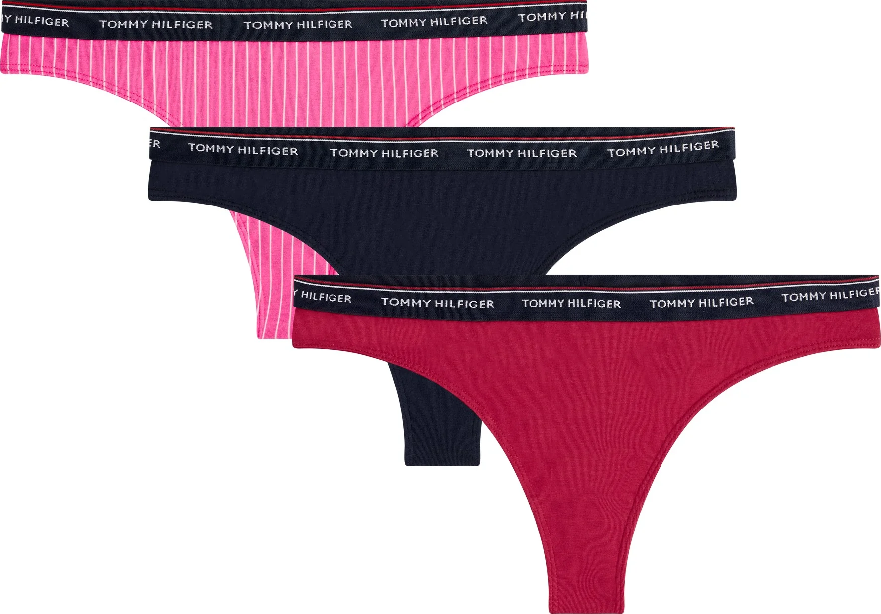 3 - Pack String Stripe Print UW0UW01609 080 Pink/Cerise/Navy