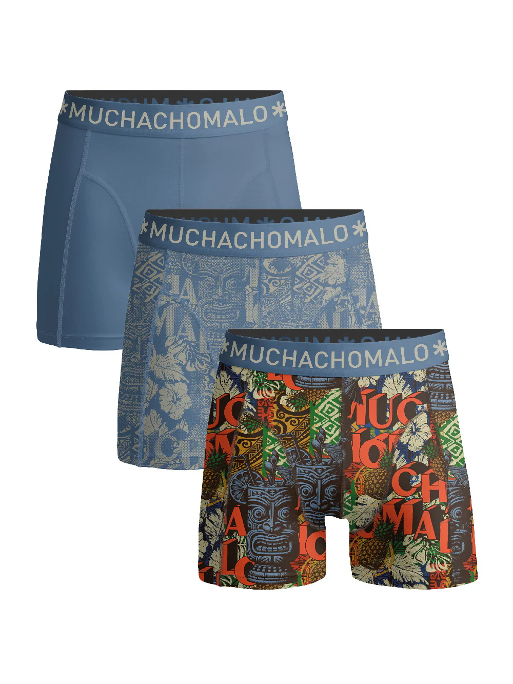 3 - Pack Tikki Boxers U-TIKI1010 01 Print/Print/Blue