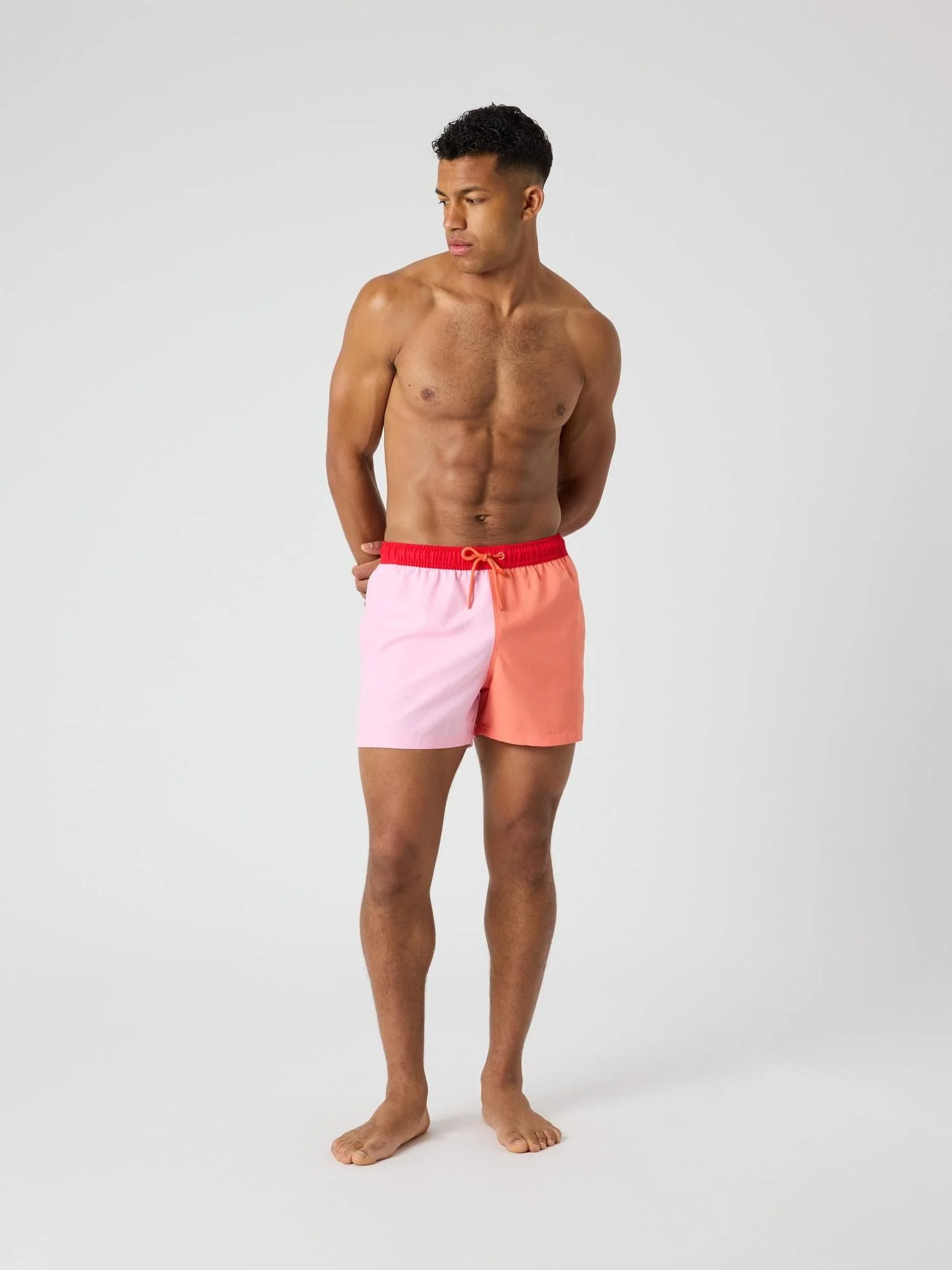Blocked Swim Shorts 10005711 PK115 Candy Pink - Image 3