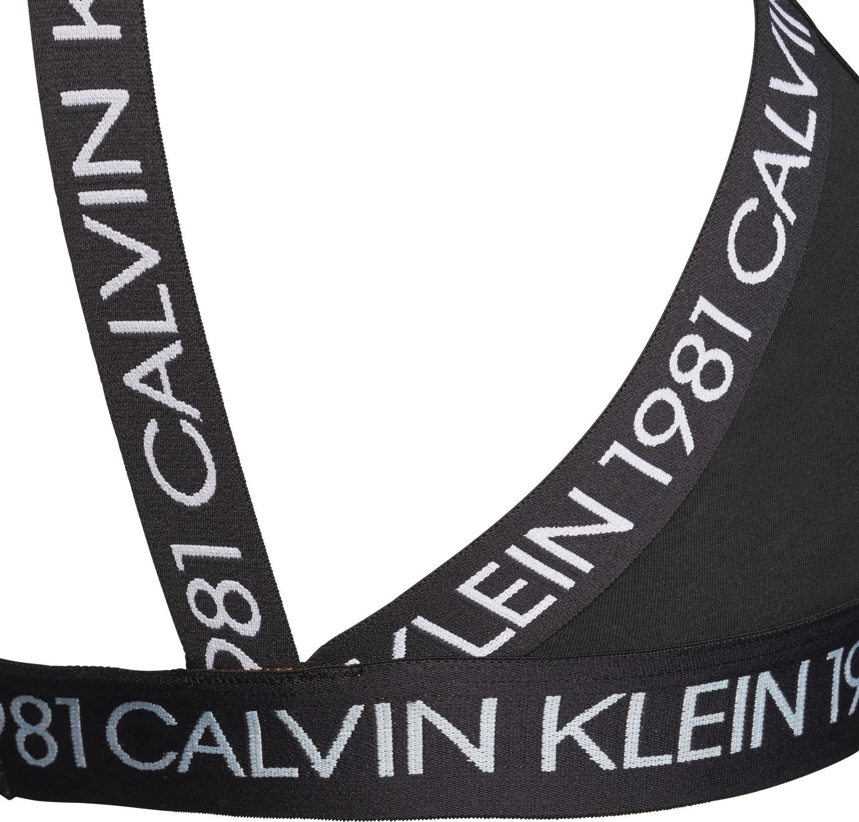 Bold 1981 Logo Unlined Bralette QF5447E 001 Black - Image 2