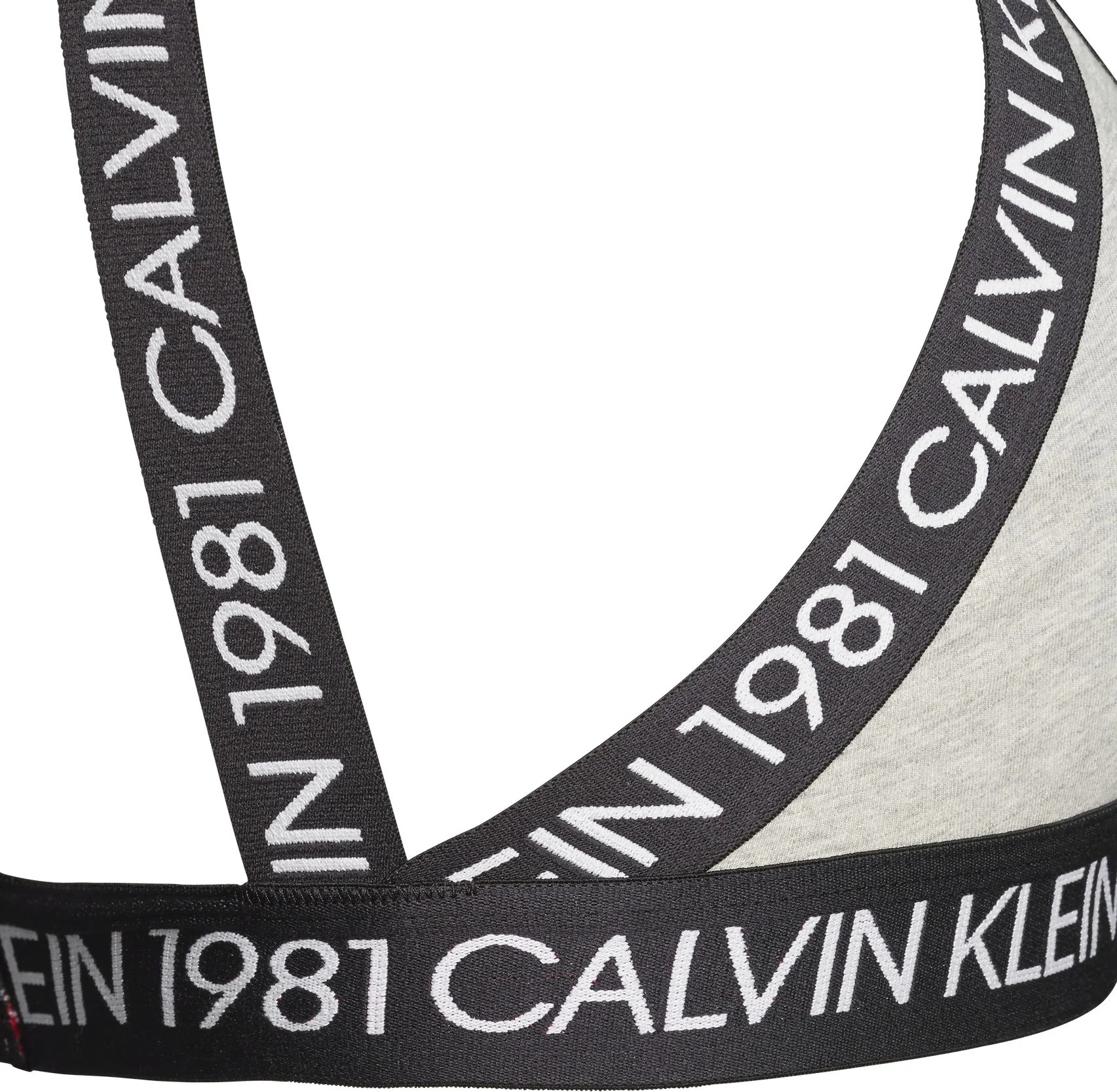 Bold 1981 Logo Unlined Bralette QF5447E 020 Grey Heather - Image 2