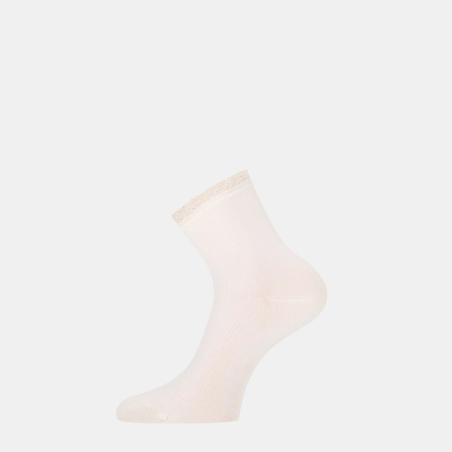 Dames Korte Sokken Bamboe met Lurex 101052019 1100 Off White