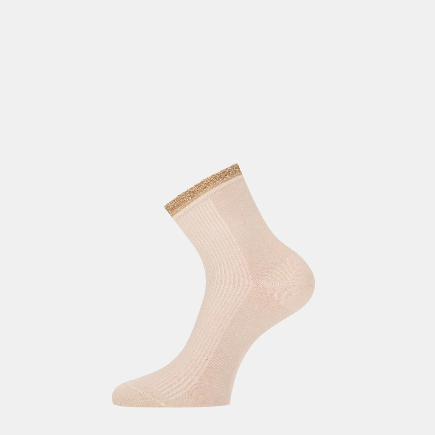 Dames Korte Sokken Bamboe met Lurex 101052019 1250 Beige Mel