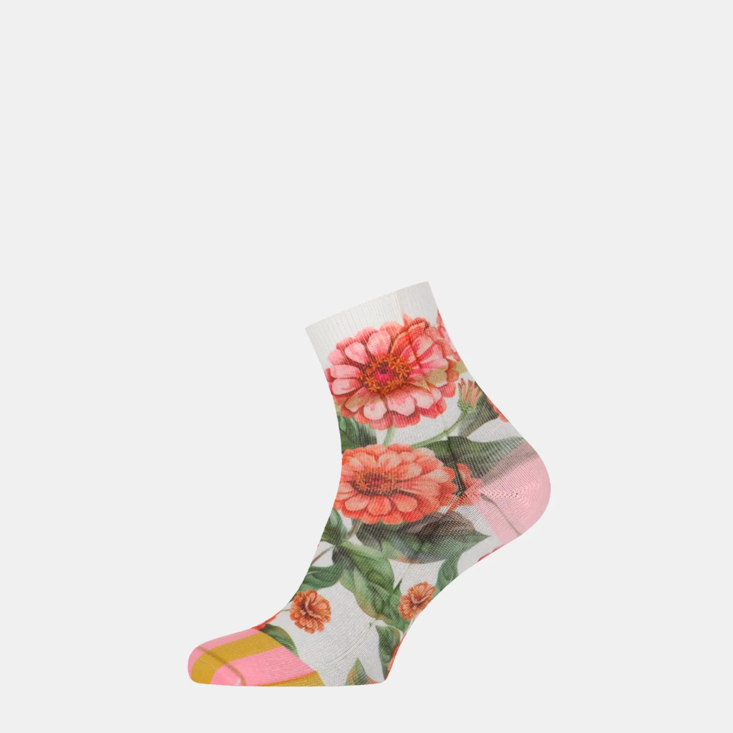 Dames Korte Sokken met Bloemen Print 301052016