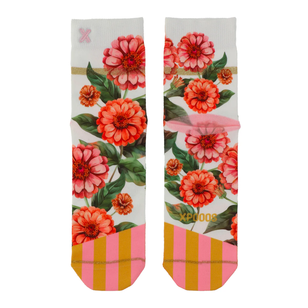 Dames Korte Sokken met Bloemen Print 301052016 - Image 2