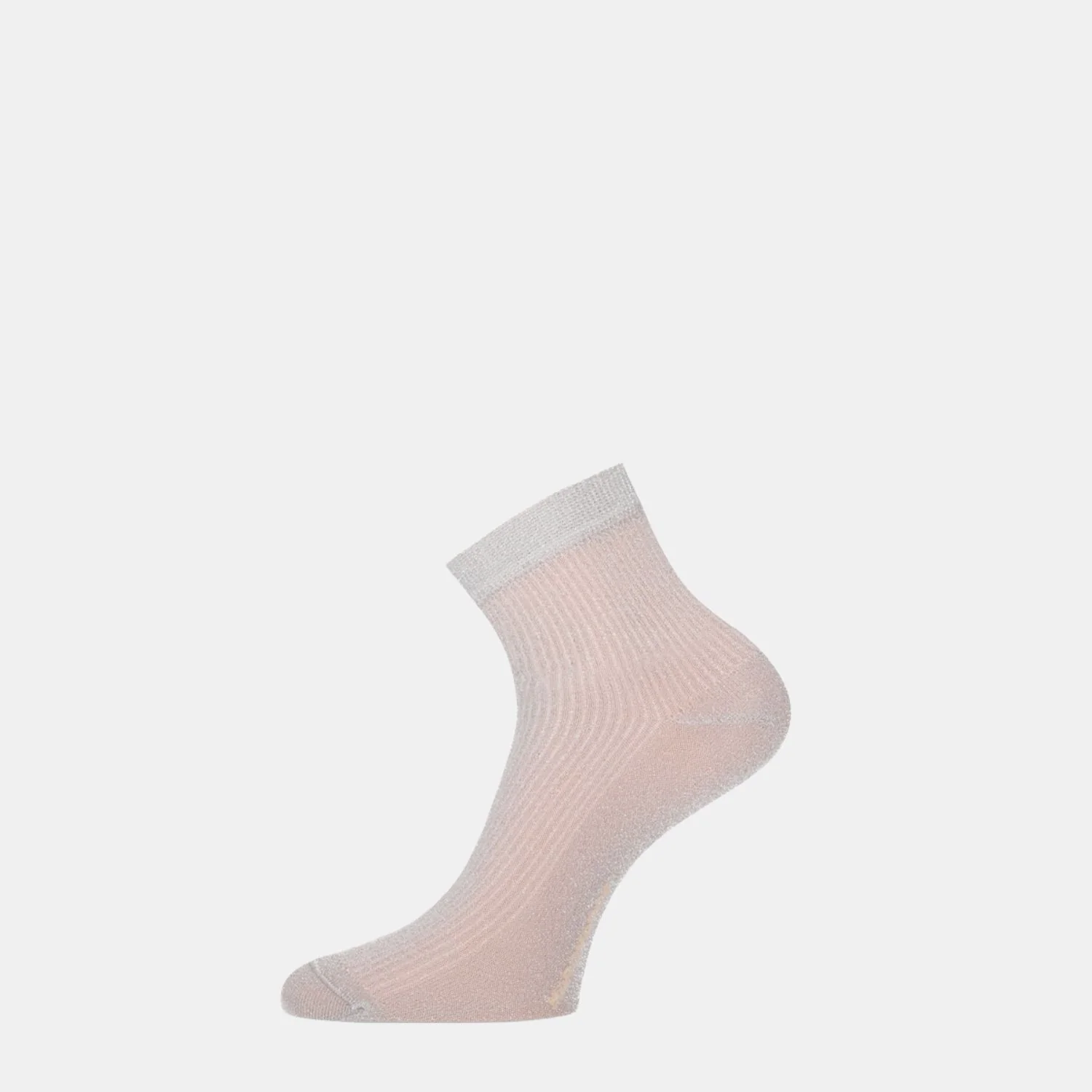 Dames Korte Sokken met Lurex Rib 101052022 1000 White
