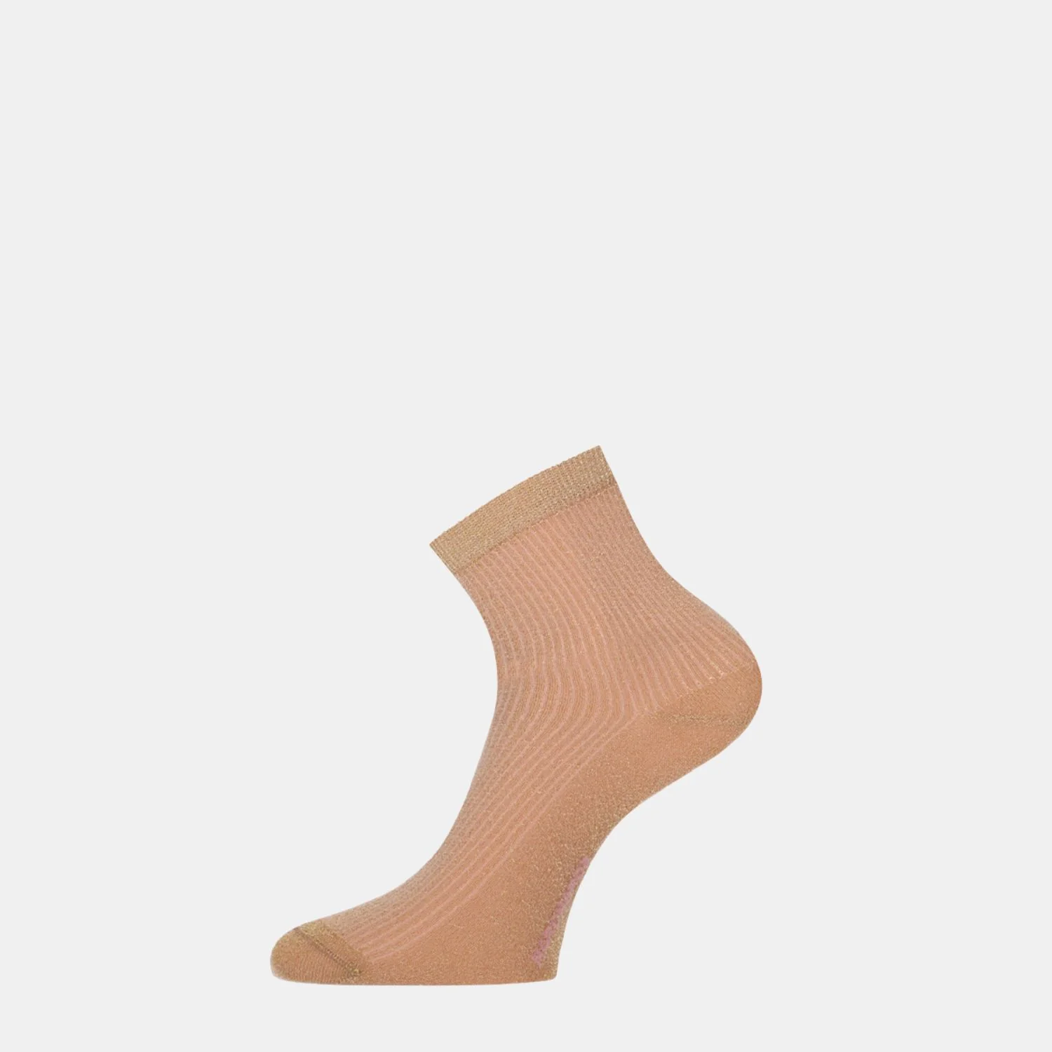 Dames Korte Sokken met Lurex Rib 101052022 1256 Gold
