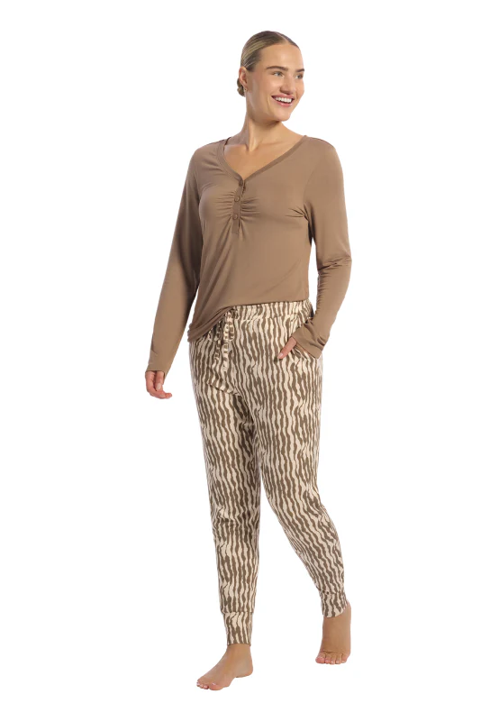 Dames Pyjamaset Lange Mouw 60488 6128 faded lines - Image 5