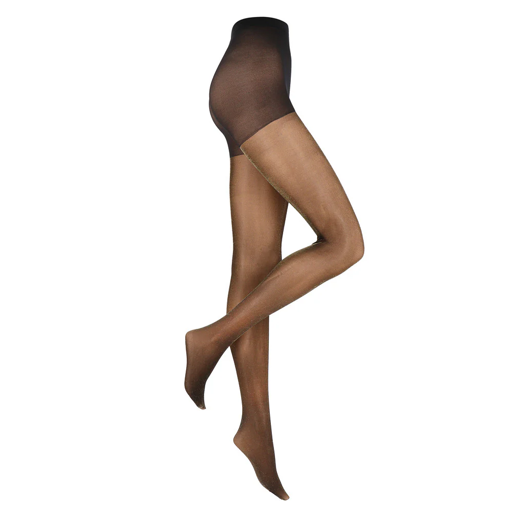 Lame Lurex 20 Denier Panty 87257 6993 Black Gold - Image 2