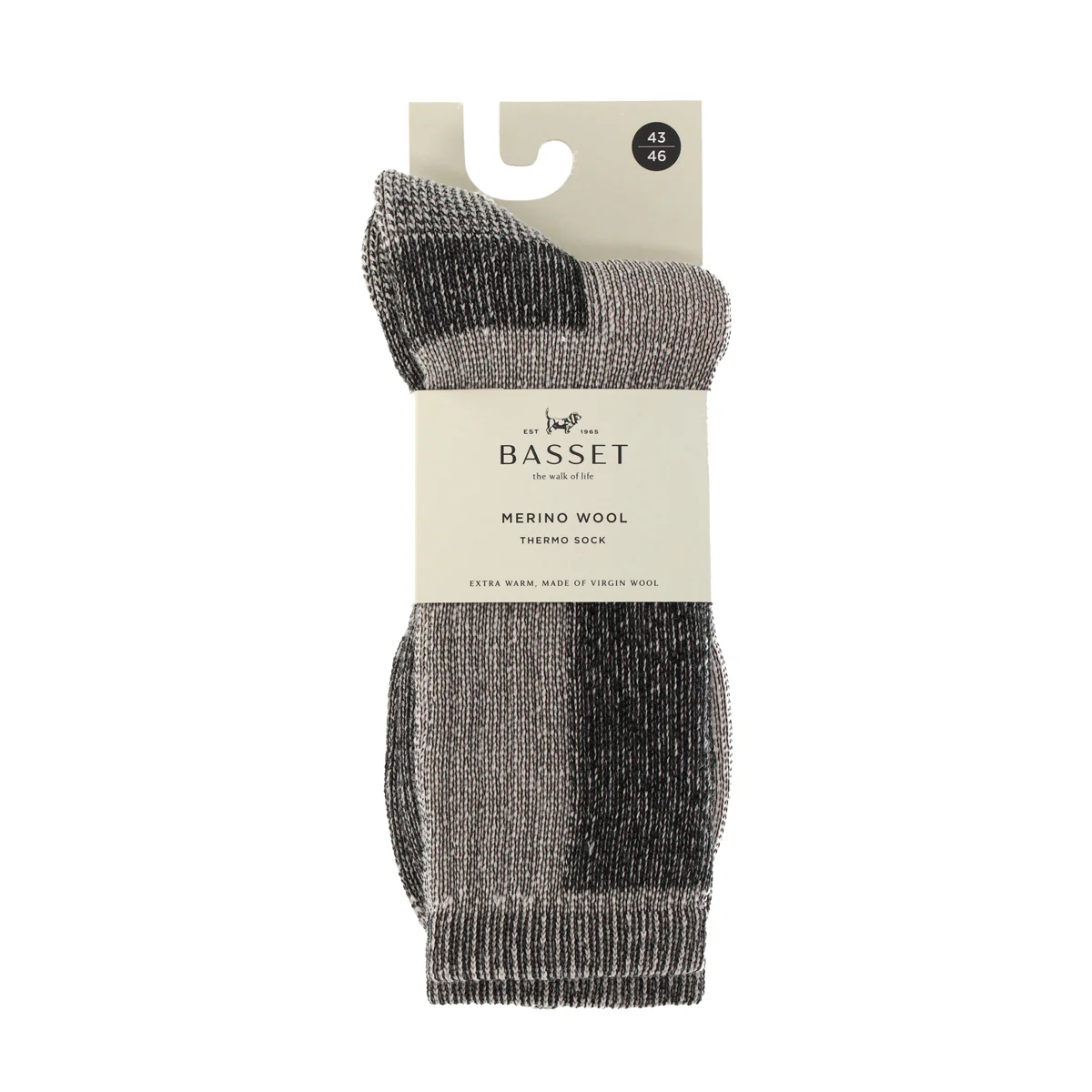 Merino Wool Thermo Sokken Unisex 31550 1169 Off White Black - Image 2