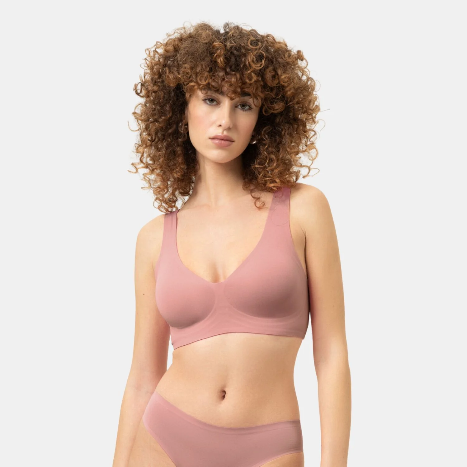 Onzichtbare bh-top zonder beugel met brede bandjes 1150031 68 light berry