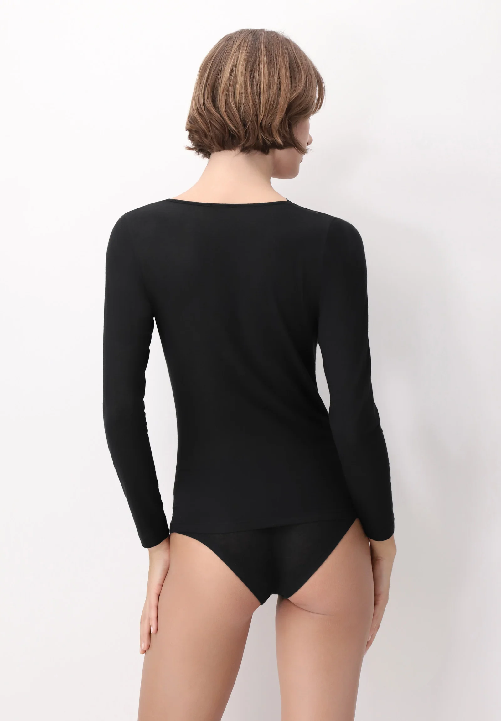 Perfect Line Cashmere - Lace T-Shirt VOBT67430 9999 Black - Black Lace - Image 2