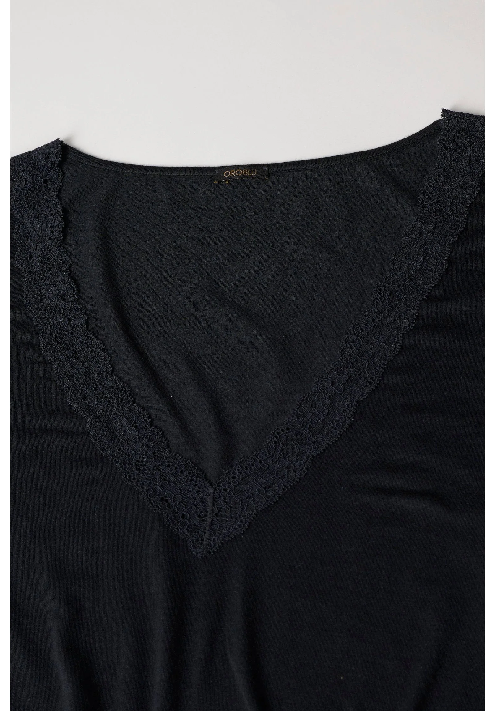 Perfect Line Cashmere - Lace Top VOBT68175 9999 Black - Image 3