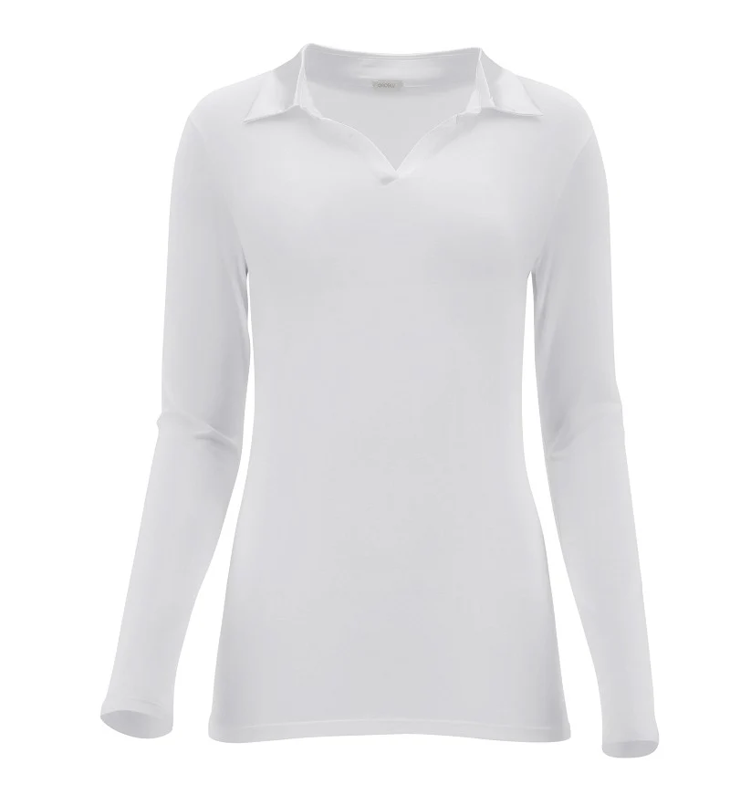 Perfect Line Cotton - Polo Shirt Long Sleeve VOBT01677 1000 White
