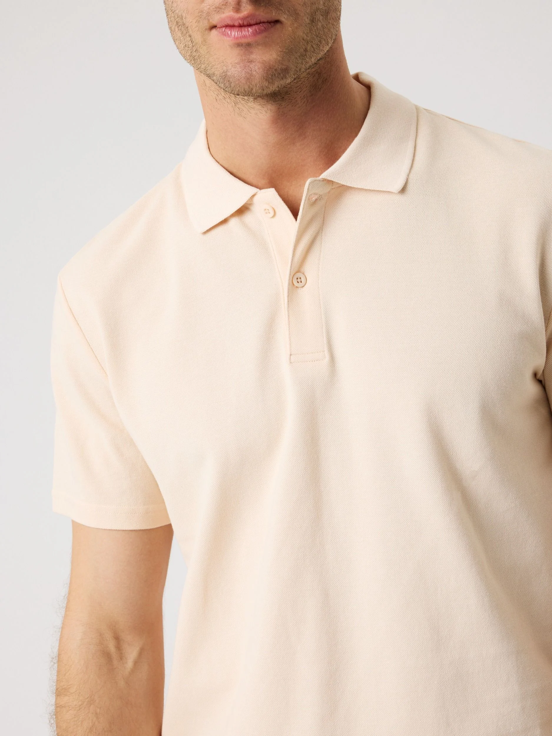 Polo Shirt 10005799 PK114 Creme - Image 5