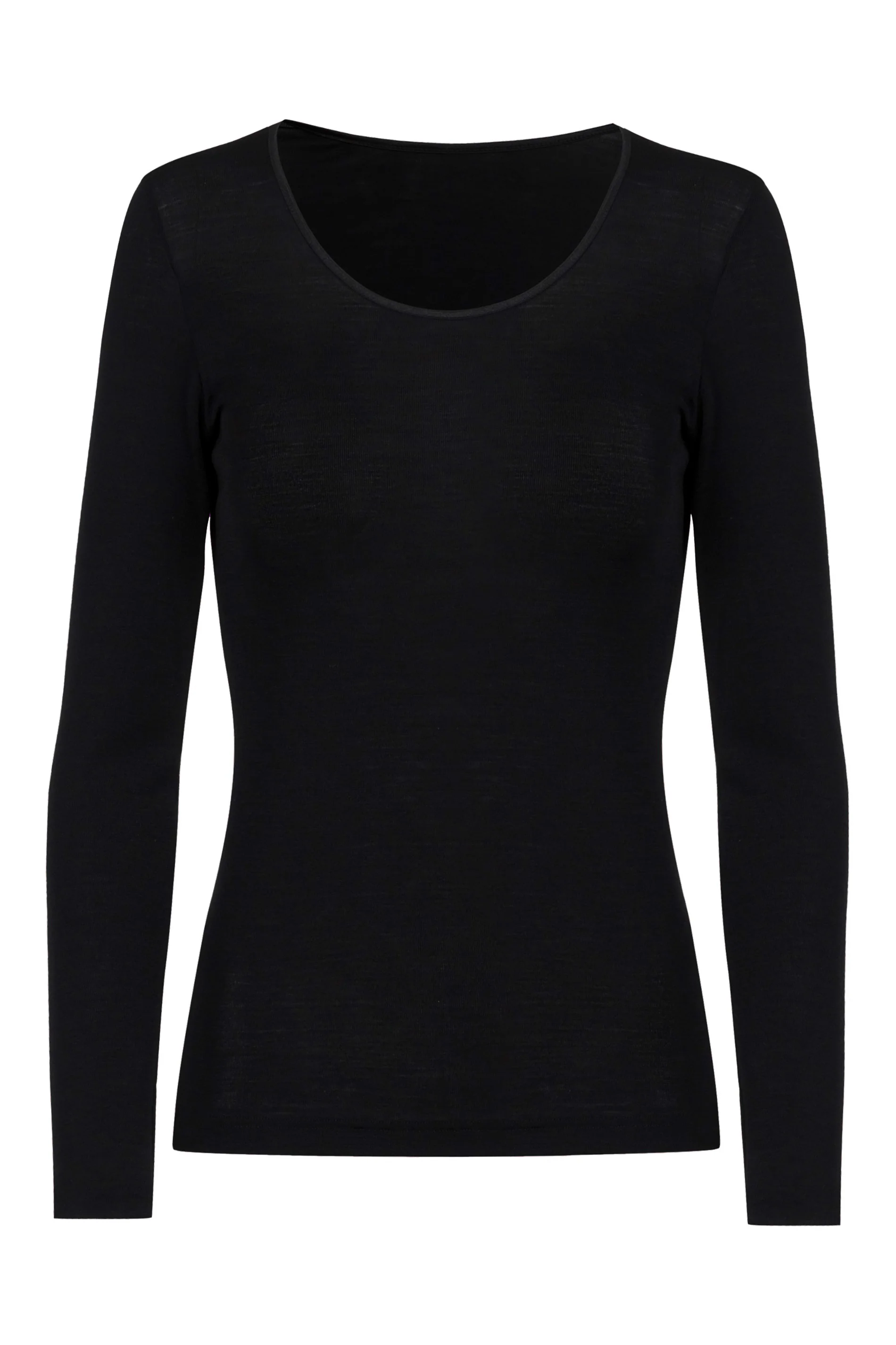 T-shirt Lange Mouw Wol/Zijde 66577 3 schwarz - Image 3