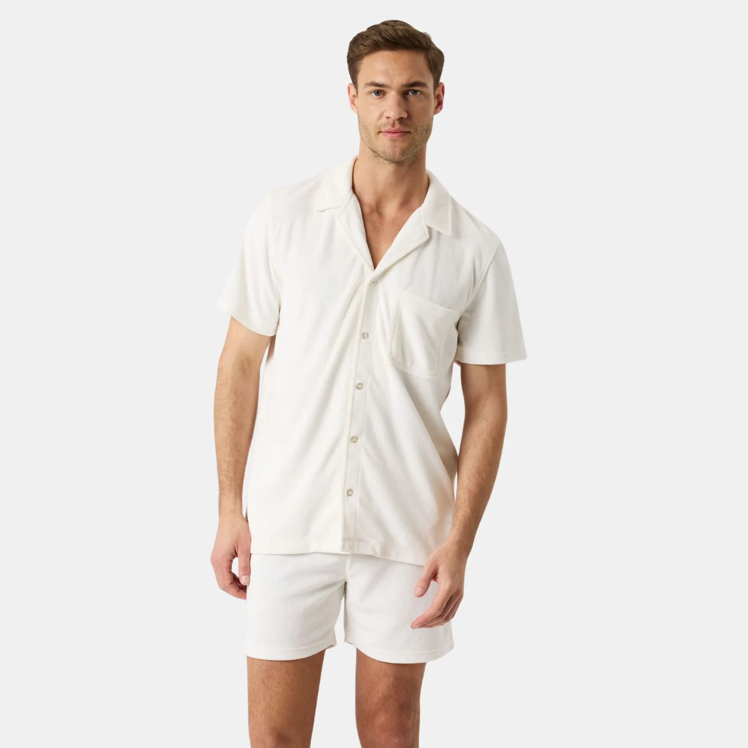 Toweling Pool Shirt 10005939 BE060 Tofu