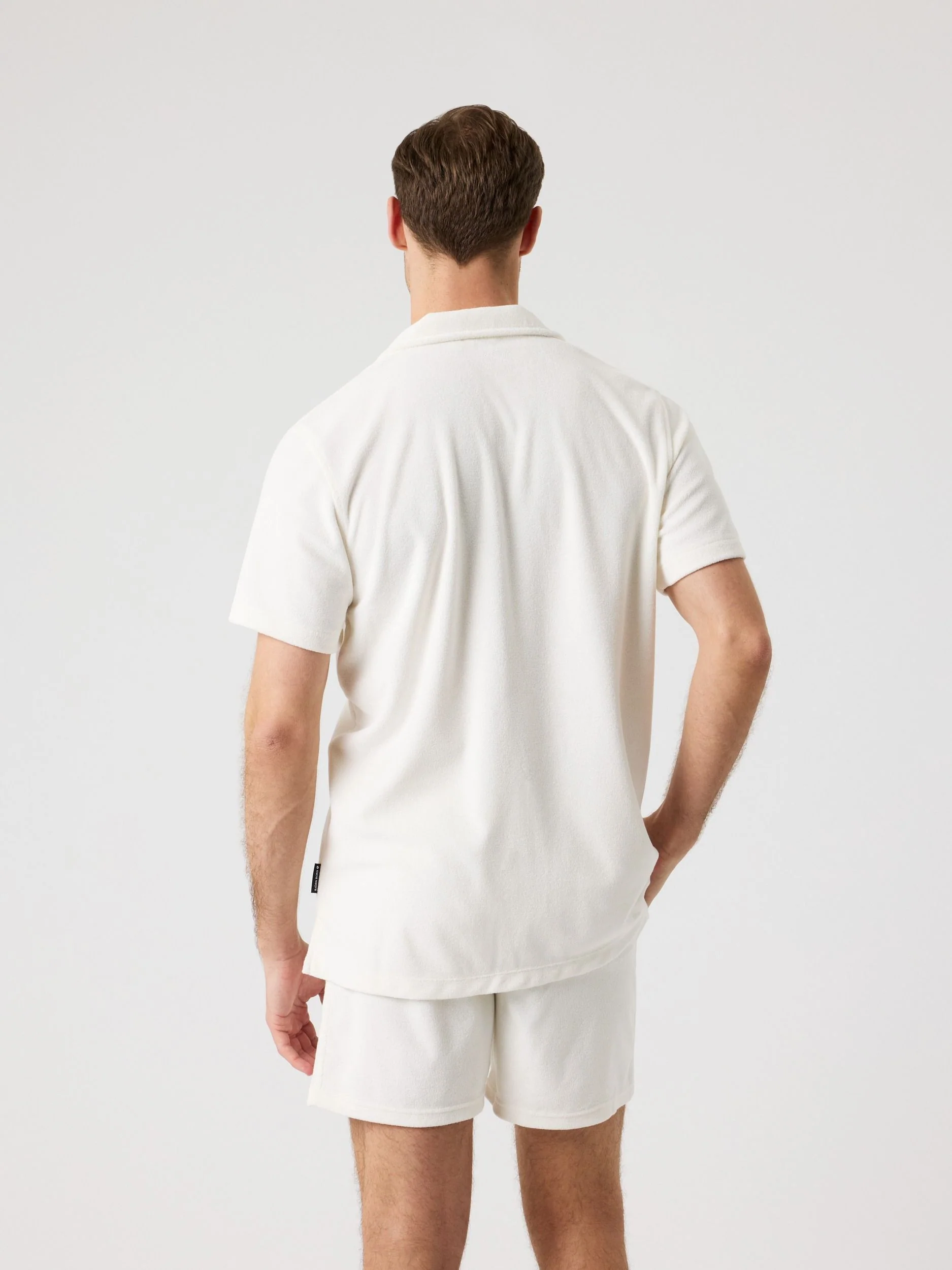 Toweling Pool Shirt 10005939 BE060 Tofu - Image 2