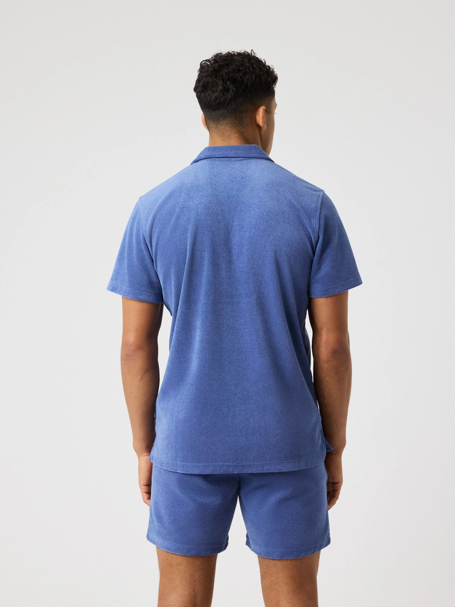 Toweling Pool Shirt 10005939 BL191 Coastal Fjord - Image 2