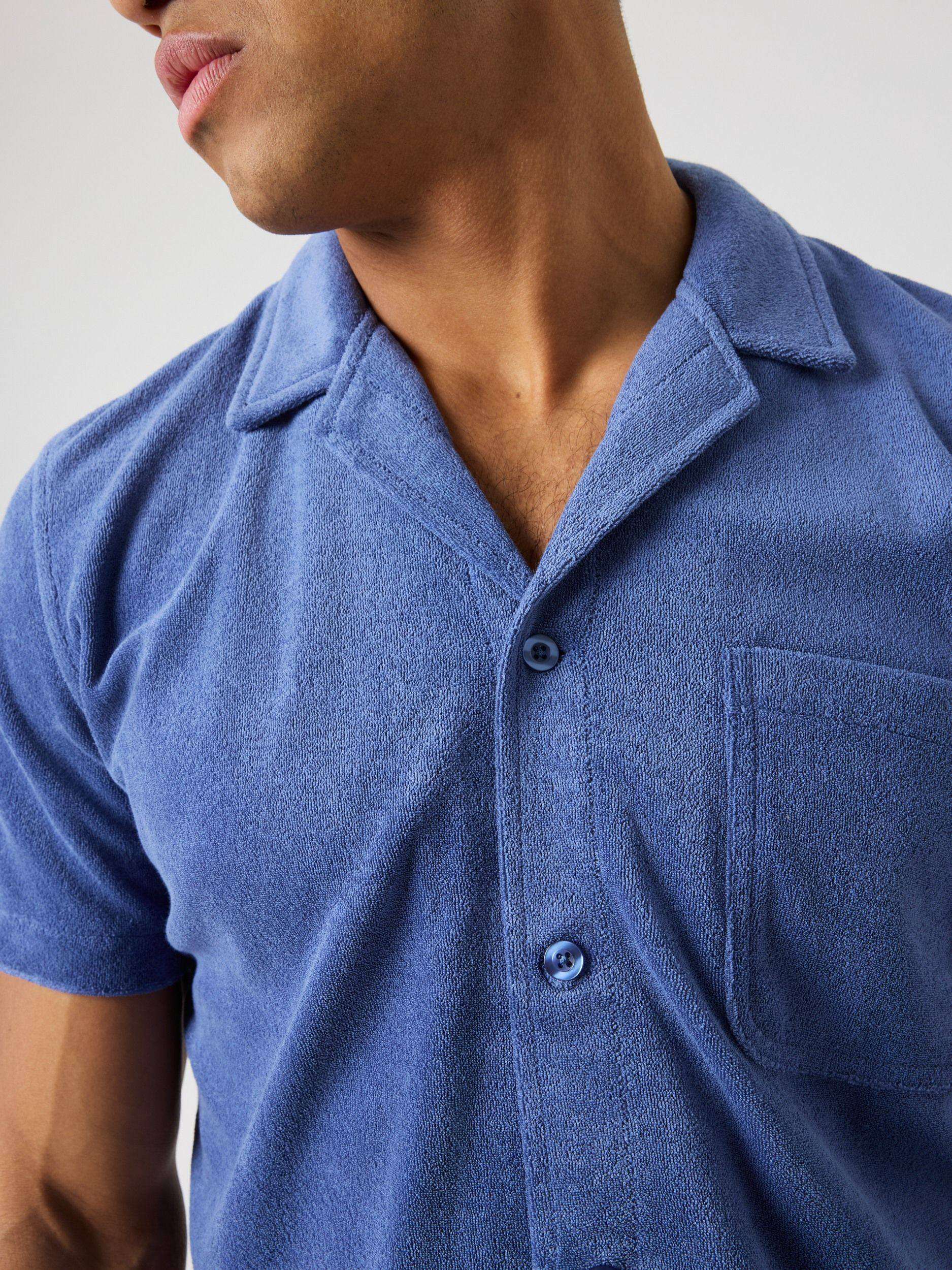 Toweling Pool Shirt 10005939 BL191 Coastal Fjord - Image 3